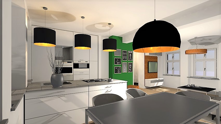 Sanierung Mehrfamilienhaus in Penig - Küche 3D Planung - Bild 2